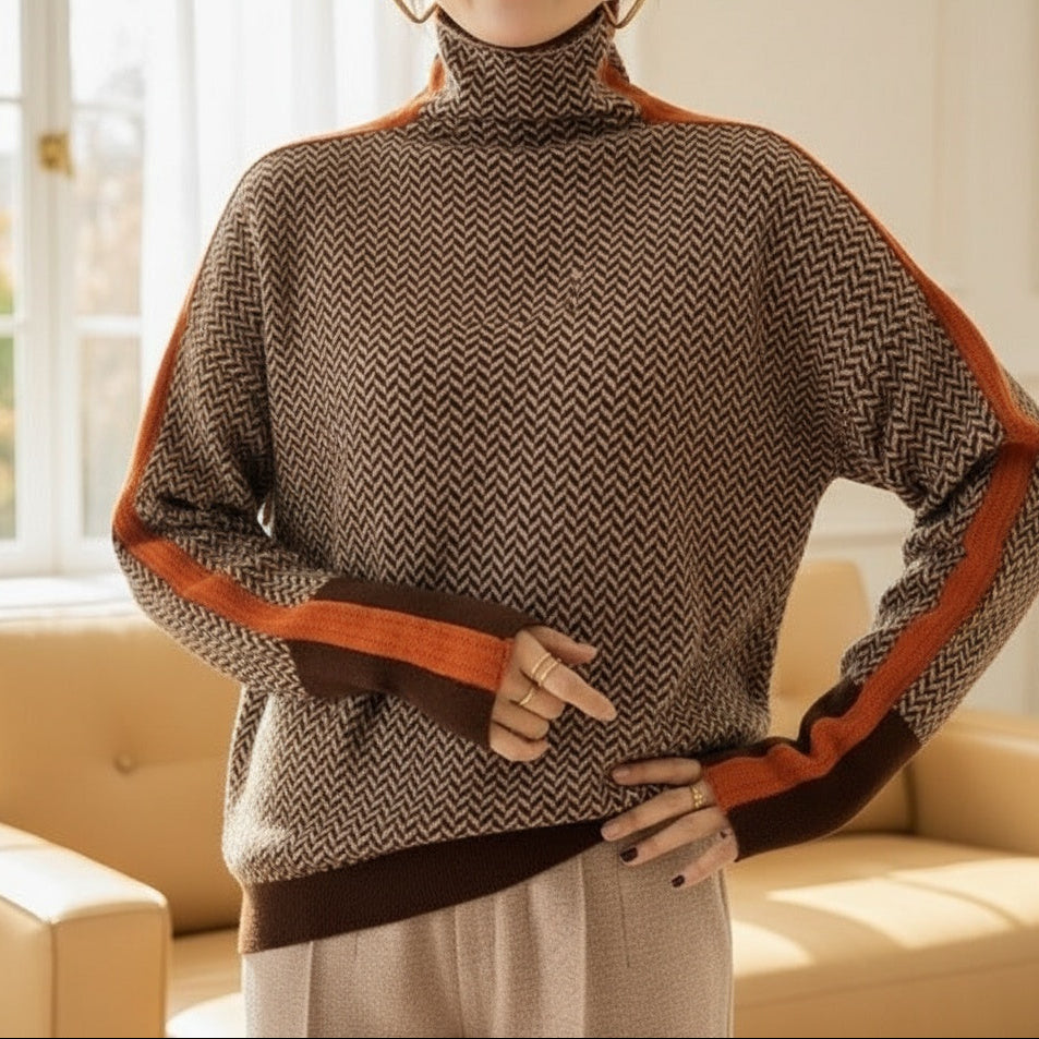 Eleanor | Luxe High Neck Herringbone