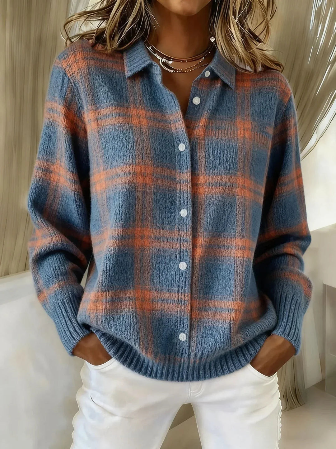 Candela | Checked Knit Jacket
