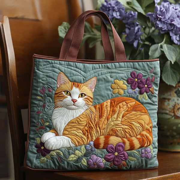 Artisan Fabric Bag - Orange Cat