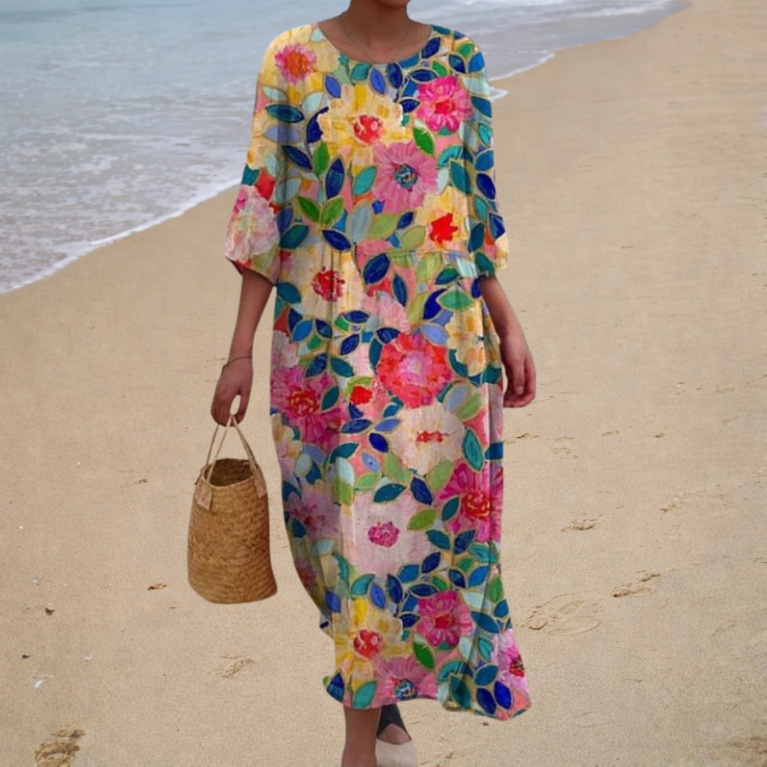 Long, fluid dress, chic and comfortable