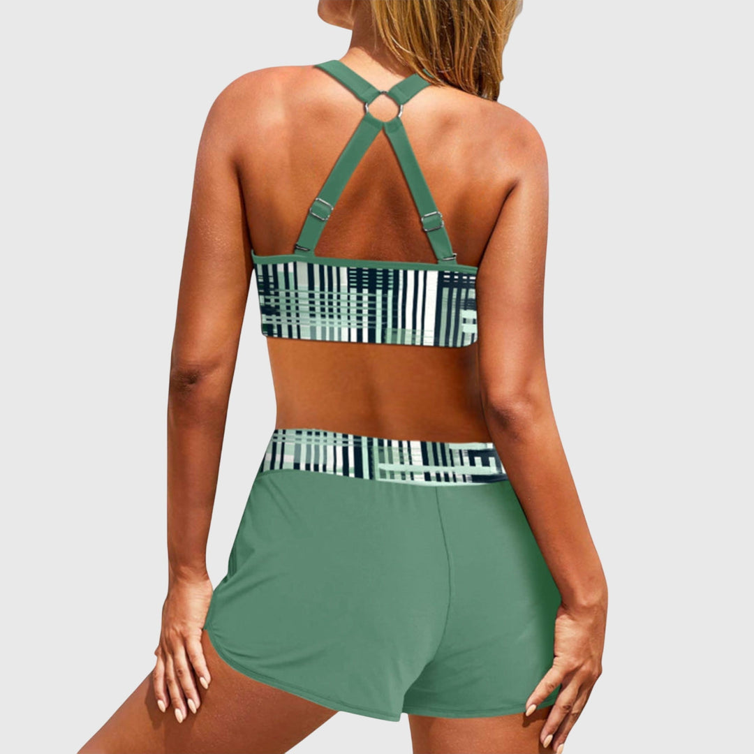 Janelle | High-Waisted Striped Bikini