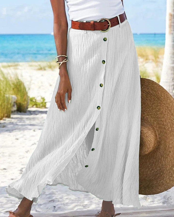 Syndy - Fluid Skirt with Buttons