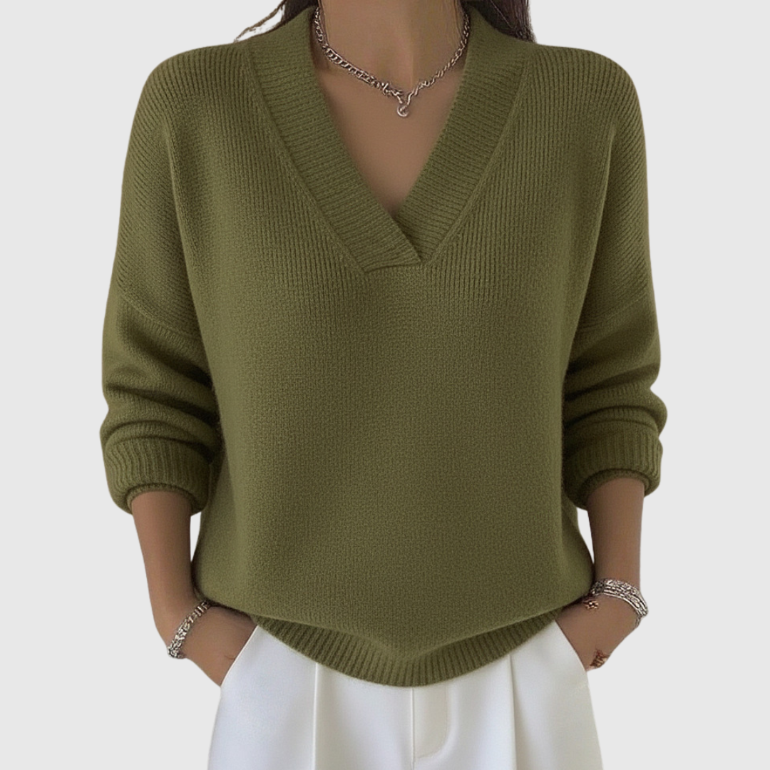 Faye | Soft V-Neck Jumper with a Casual Style