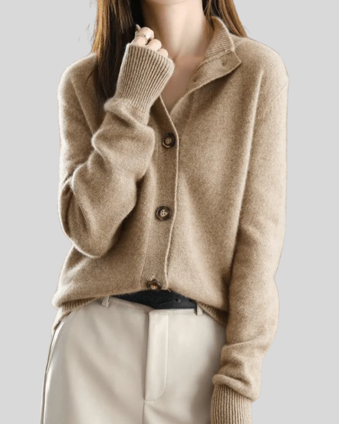 Claire | Retro Style Cashmere Cardigan