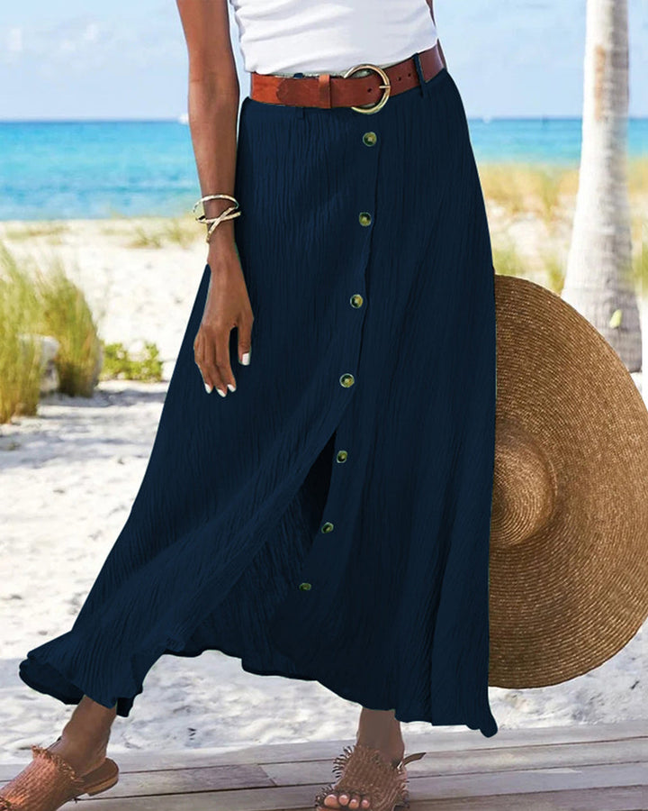 Syndy - Fluid Skirt with Buttons