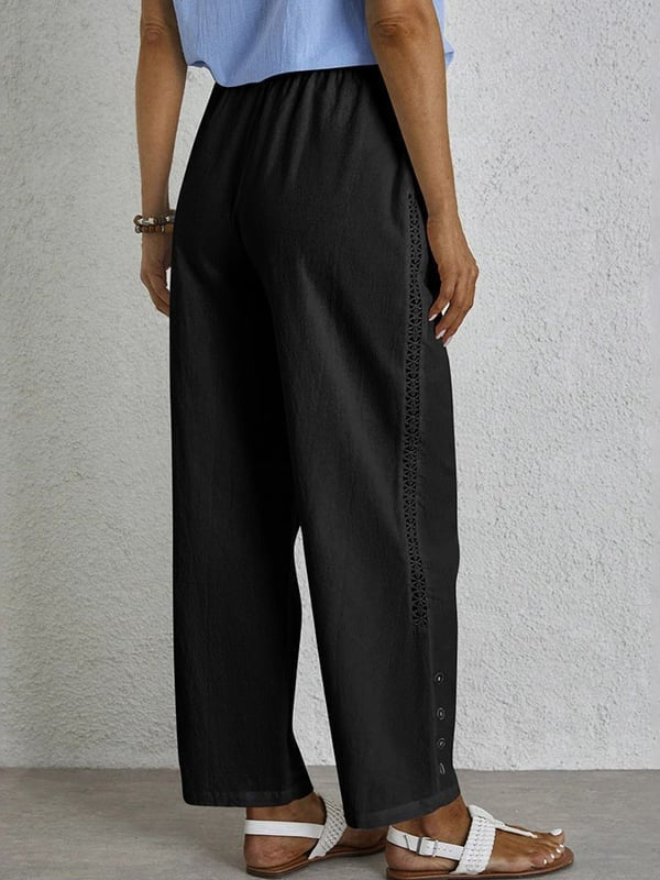 Shania - Relaxed Fit Trousers with Buttons