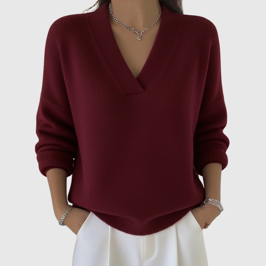 Faye | Soft V-Neck Jumper with a Casual Style