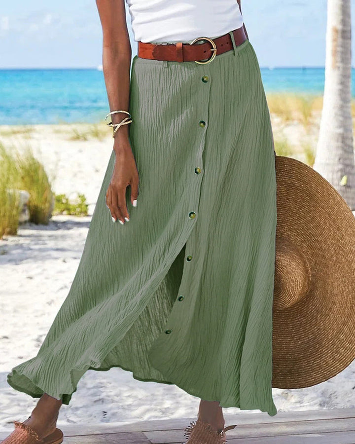 Syndy - Fluid Skirt with Buttons