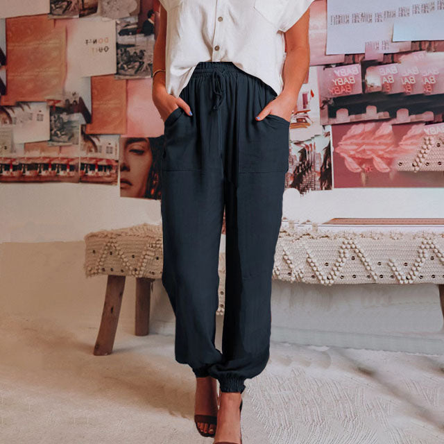 Kaeli – Elegant Trousers with Drawstring