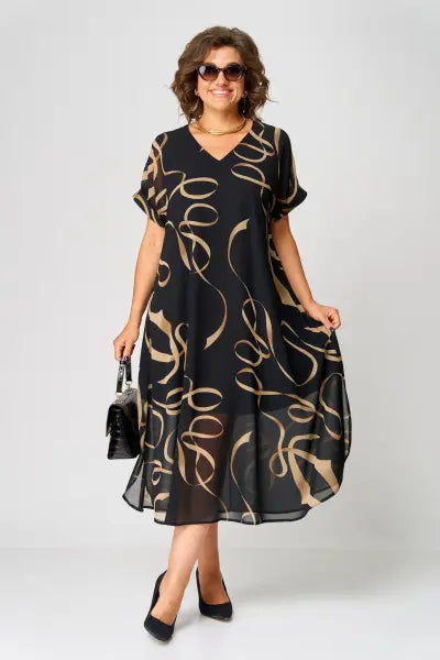 Pauline - Elegant Dress with Pattern