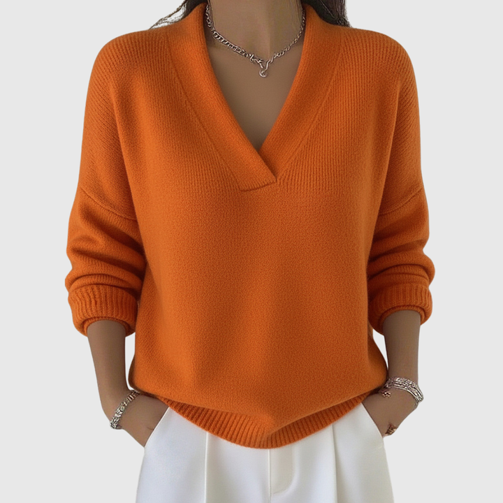 Faye | Soft V-Neck Jumper with a Casual Style