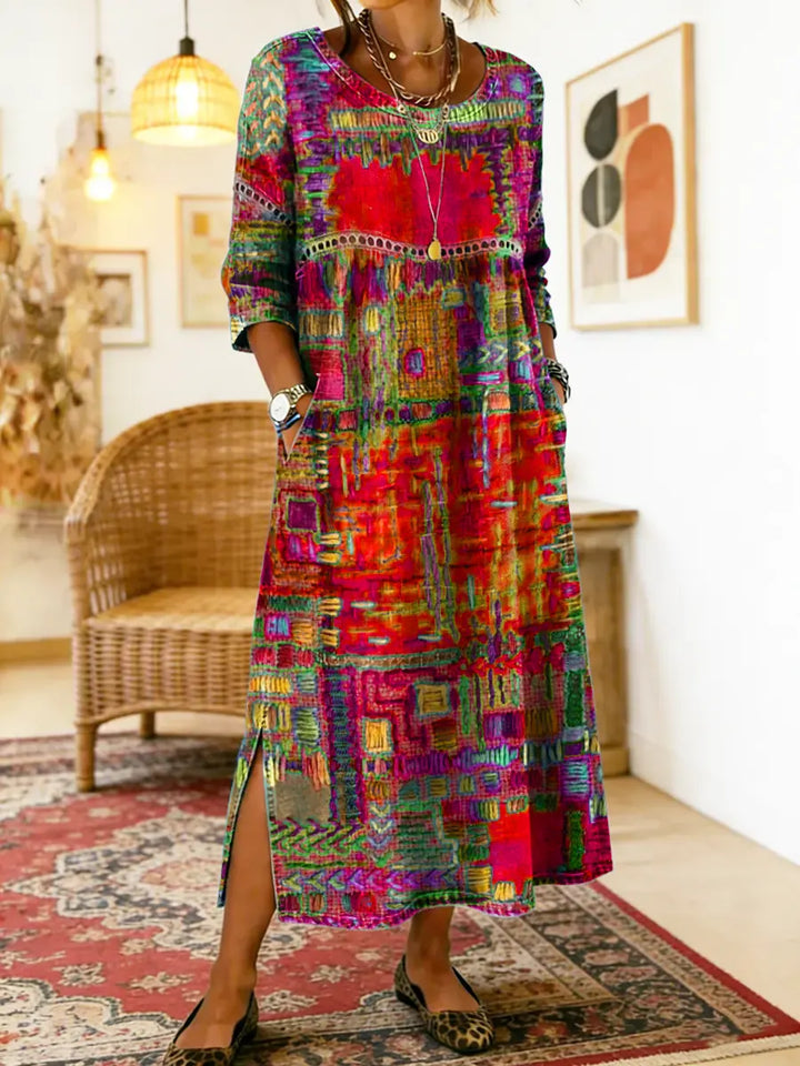 Lara - Colourful Ethnic Maxi Dress