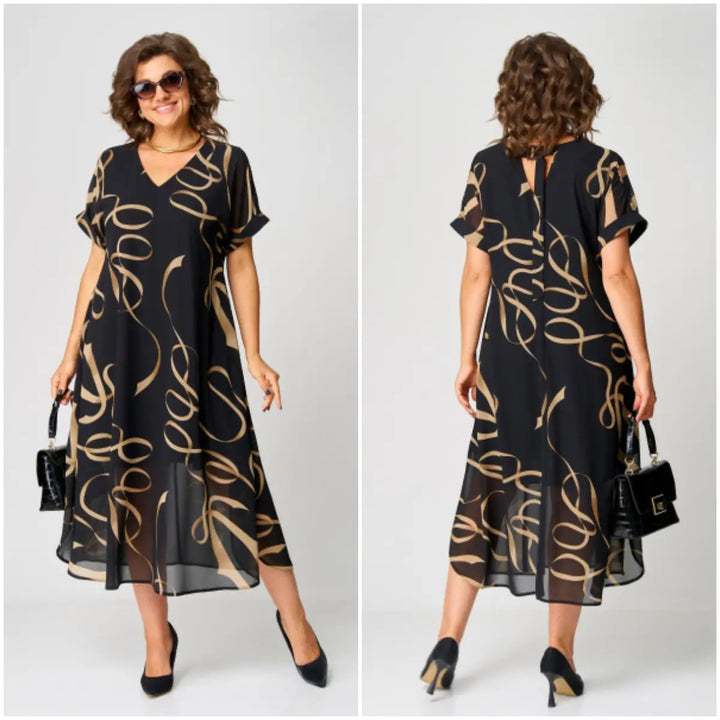 Pauline - Elegant Dress with Pattern