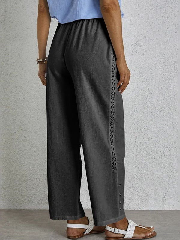 Shania - Relaxed Fit Trousers with Buttons