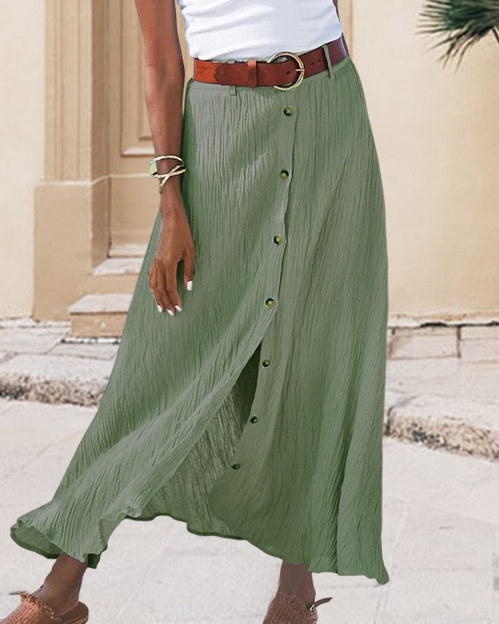 Syndy - Fluid Skirt with Buttons