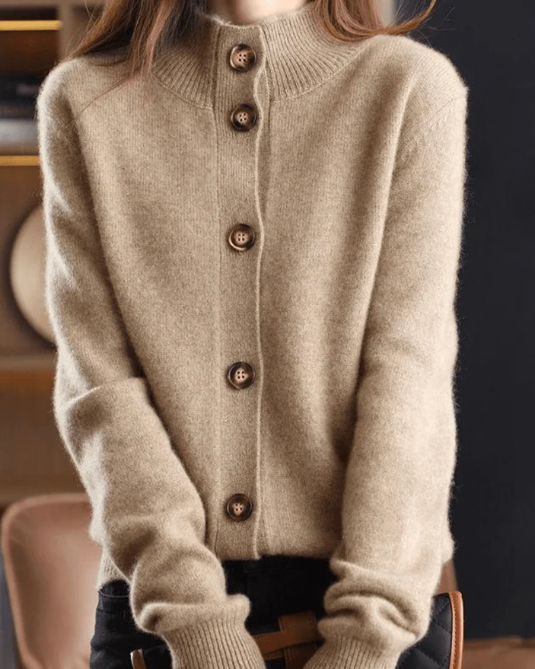 Claire | Retro Style Cashmere Cardigan