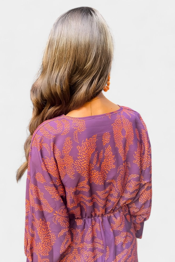 Ema - Maxi Dress with V-Neck and Front Knot