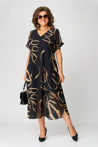Pauline - Elegant Dress with Pattern