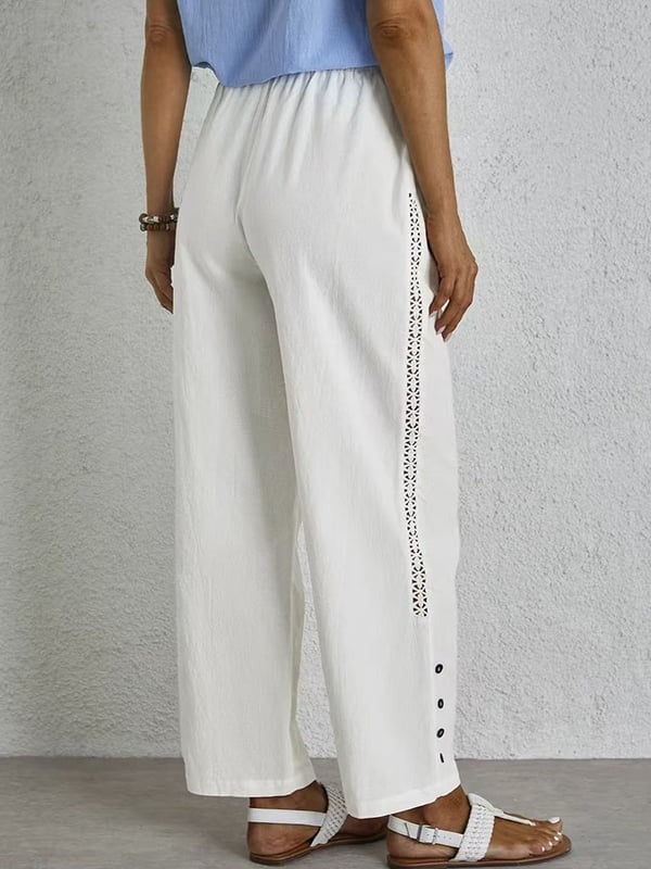 Shania - Relaxed Fit Trousers with Buttons