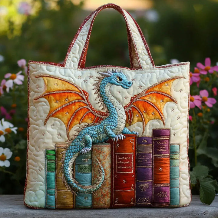 Padded Bag - Emerald Dragon Keeper of Books