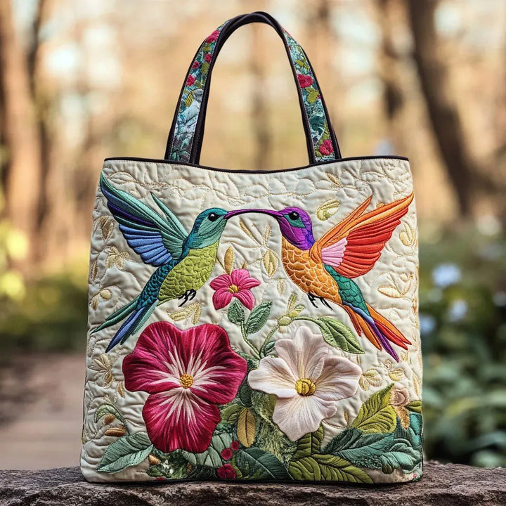 Fillable Bag - Hummingbird and White Flowers