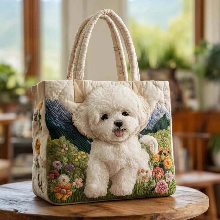 Quilted Fabric Bag - Enchanted Dog