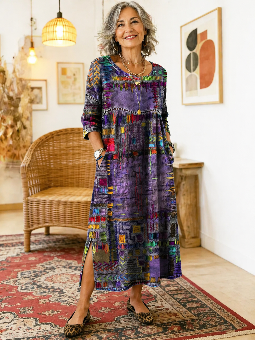 Lara - Colourful Ethnic Maxi Dress