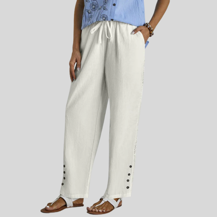 Shania - Relaxed Fit Trousers with Buttons