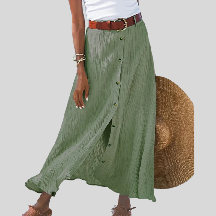 Syndy - Fluid Skirt with Buttons