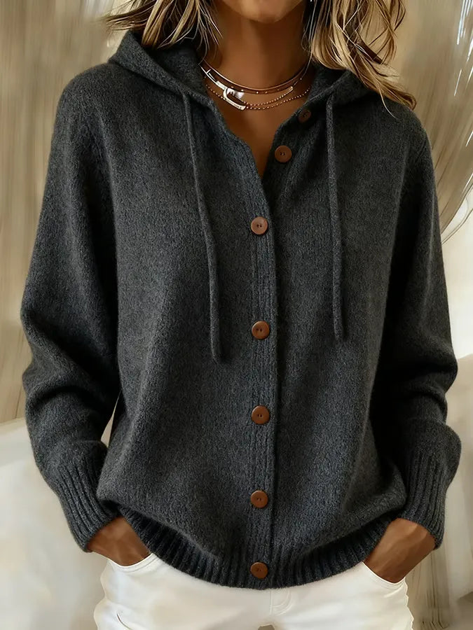 Begoña | Knitted Jacket with Hood and Buttons