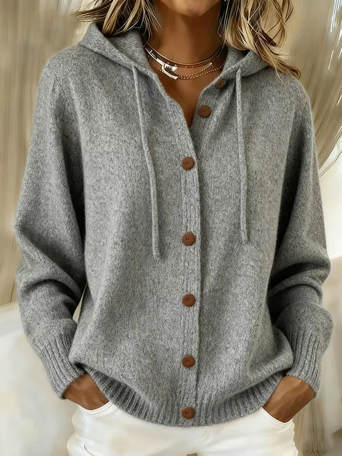 Begoña | Knitted Jacket with Hood and Buttons