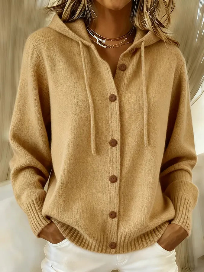 Begoña | Knitted Jacket with Hood and Buttons