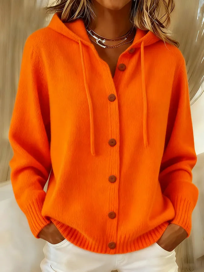 Begoña | Knitted Jacket with Hood and Buttons