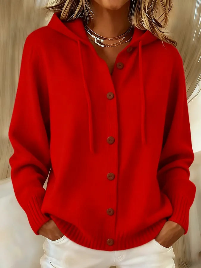 Begoña | Knitted Jacket with Hood and Buttons