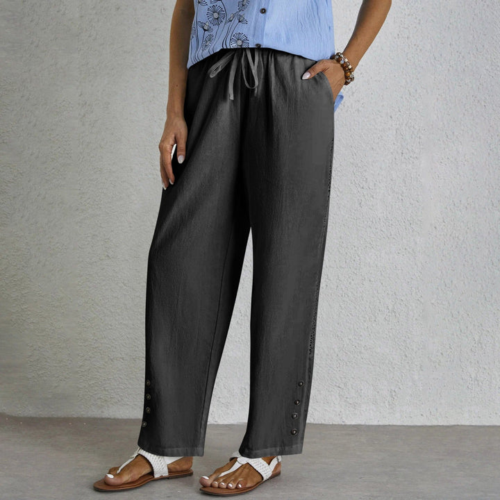 Shania - Relaxed Fit Trousers with Buttons