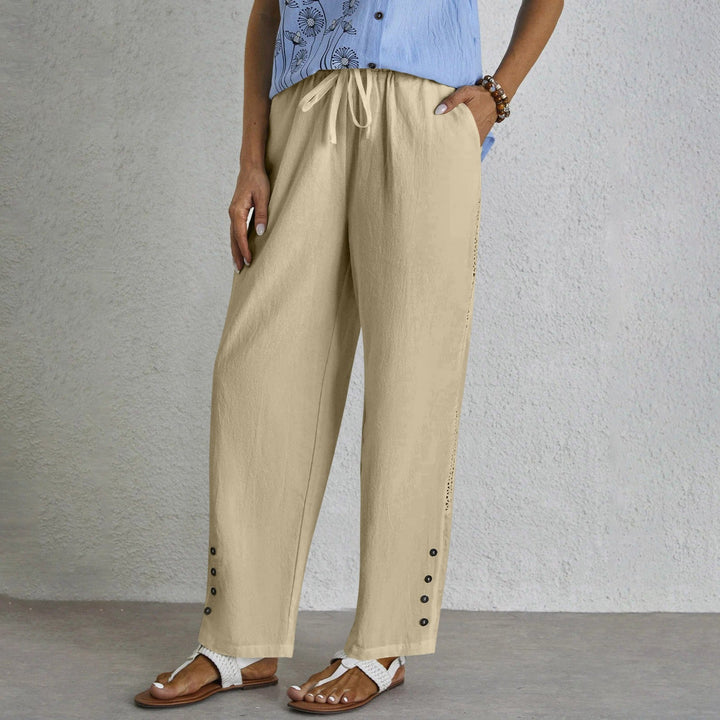 Shania - Relaxed Fit Trousers with Buttons