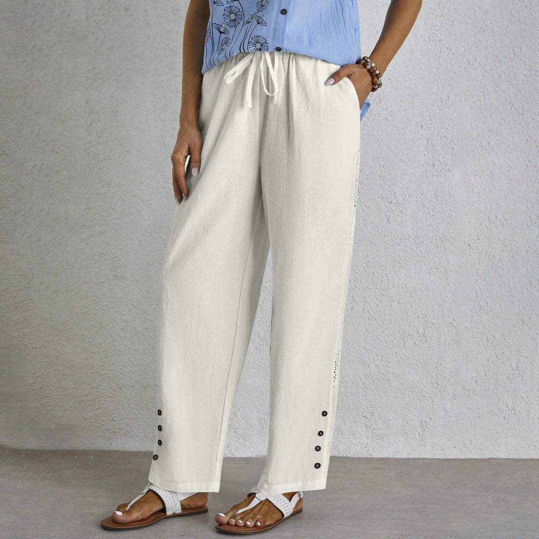 Shania - Relaxed Fit Trousers with Buttons