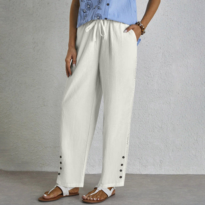 Shania - Relaxed Fit Trousers with Buttons