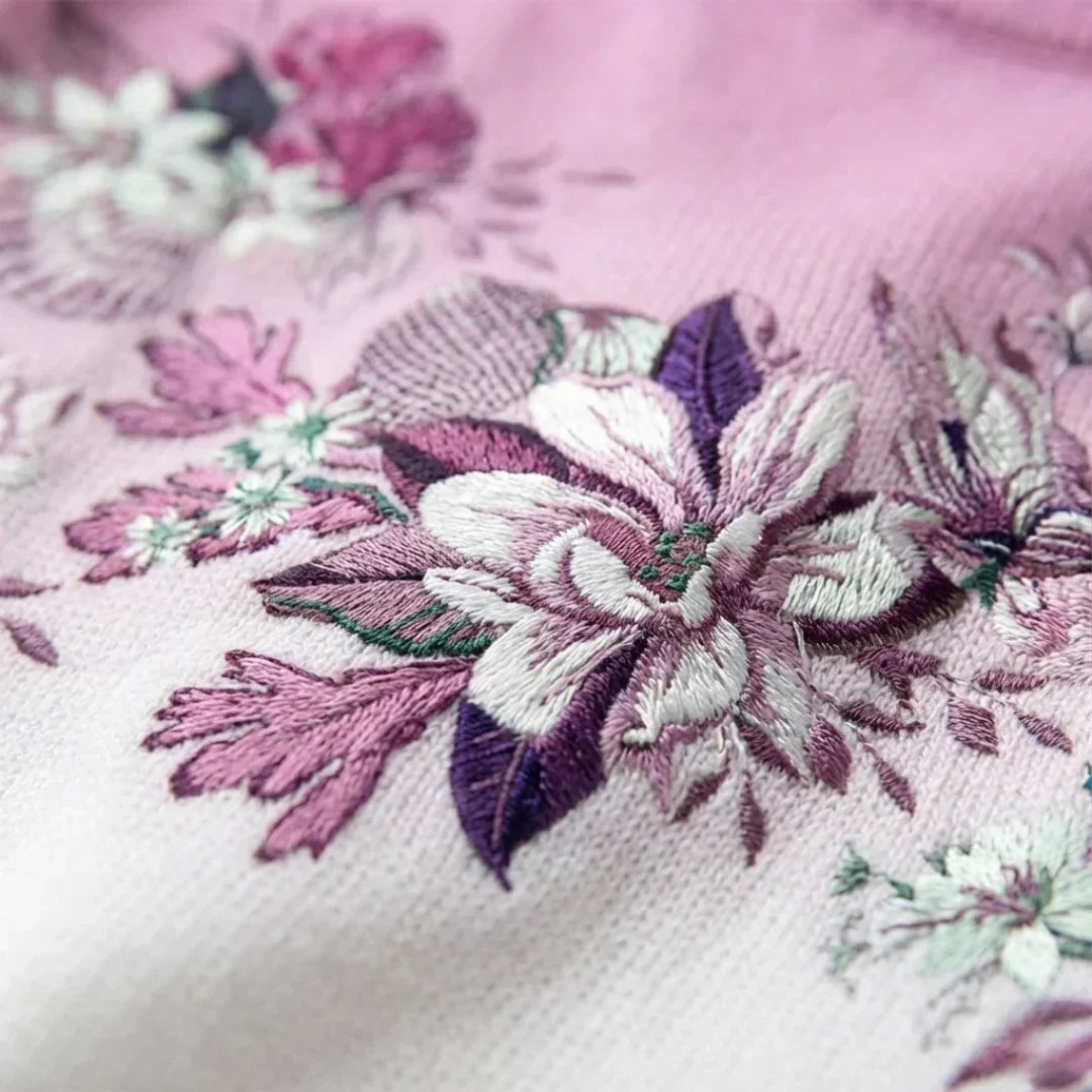 Alba | Floral Sweater with Relaxed Collar