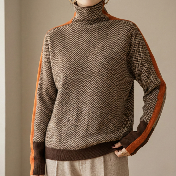 Eleanor | Luxe High Neck Herringbone