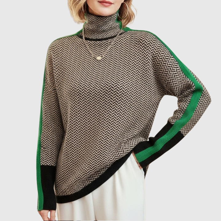 Eleanor | Luxe High Neck Herringbone