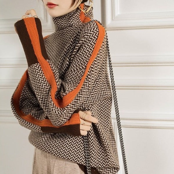Eleanor | Luxe High Neck Herringbone