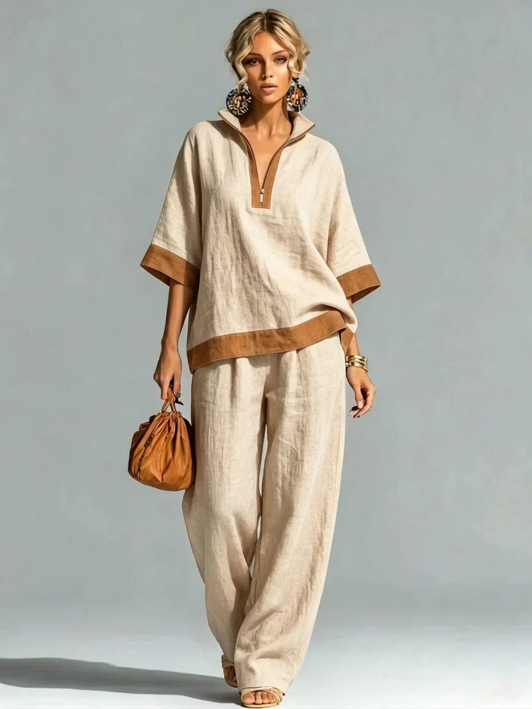 Vintage Women's Linen Look Set