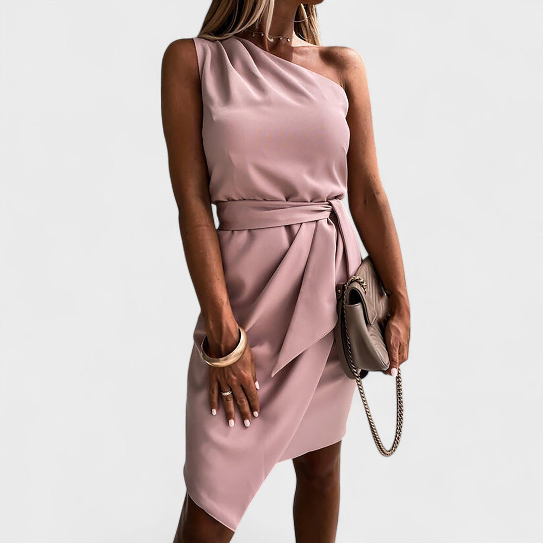 Iva - One Shoulder Dress with Belt