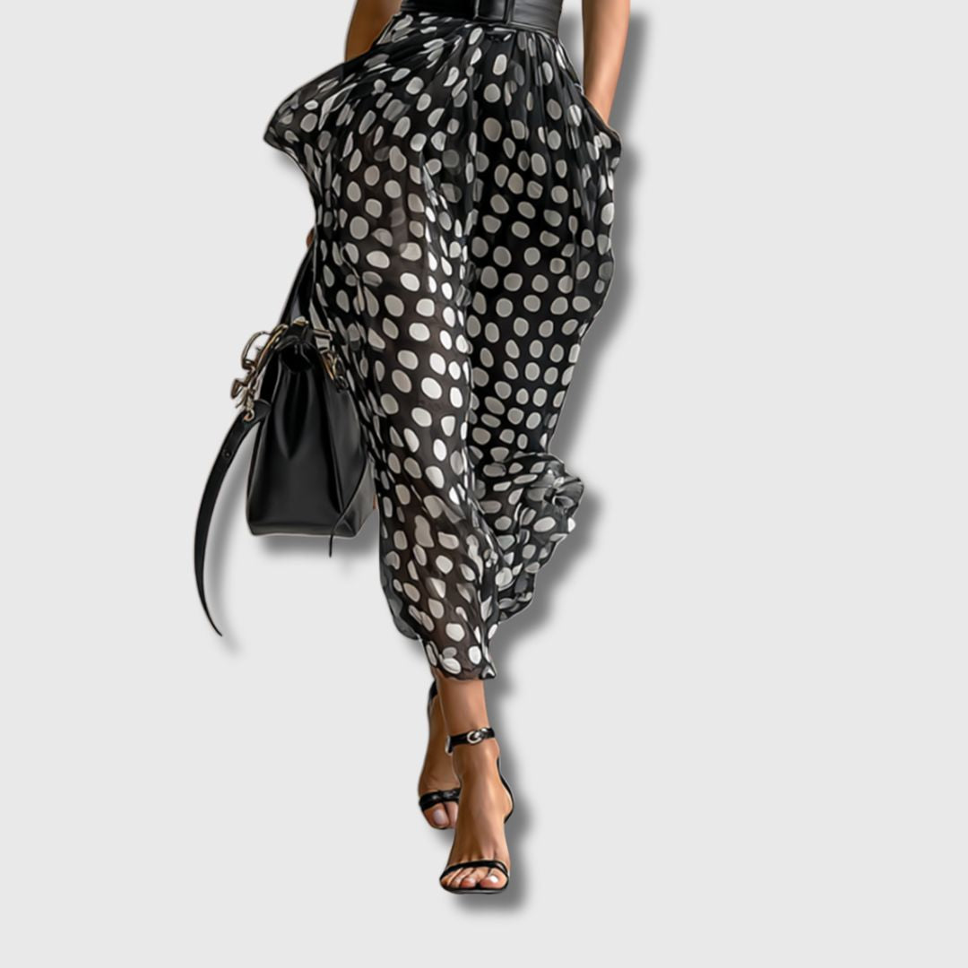 Andrea – Maxi Dress in Polka Dot Chiffon