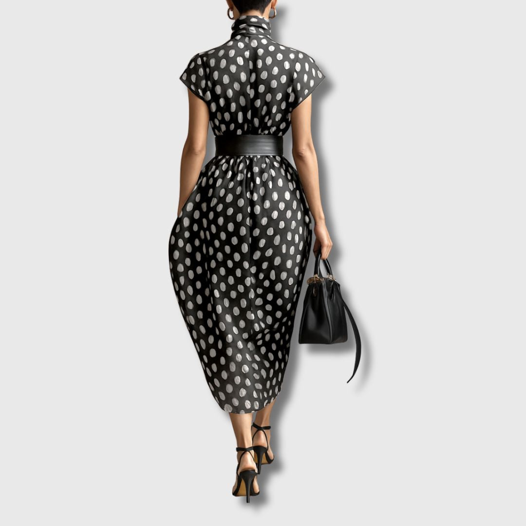 Andrea – Maxi Dress in Polka Dot Chiffon