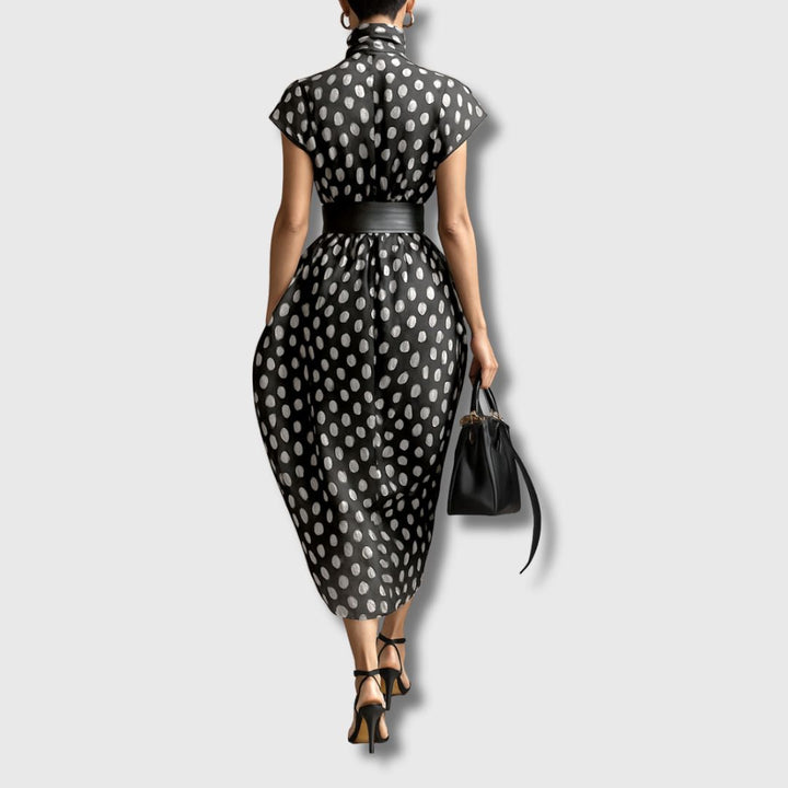 Andrea – Maxi Dress in Polka Dot Chiffon