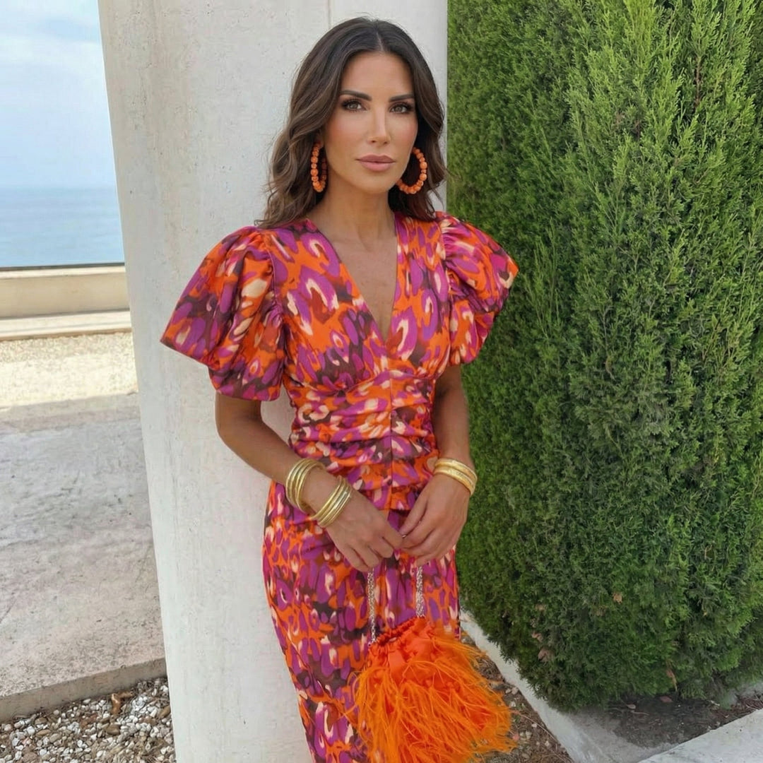 Ani – Elegant dress with large puff sleeves