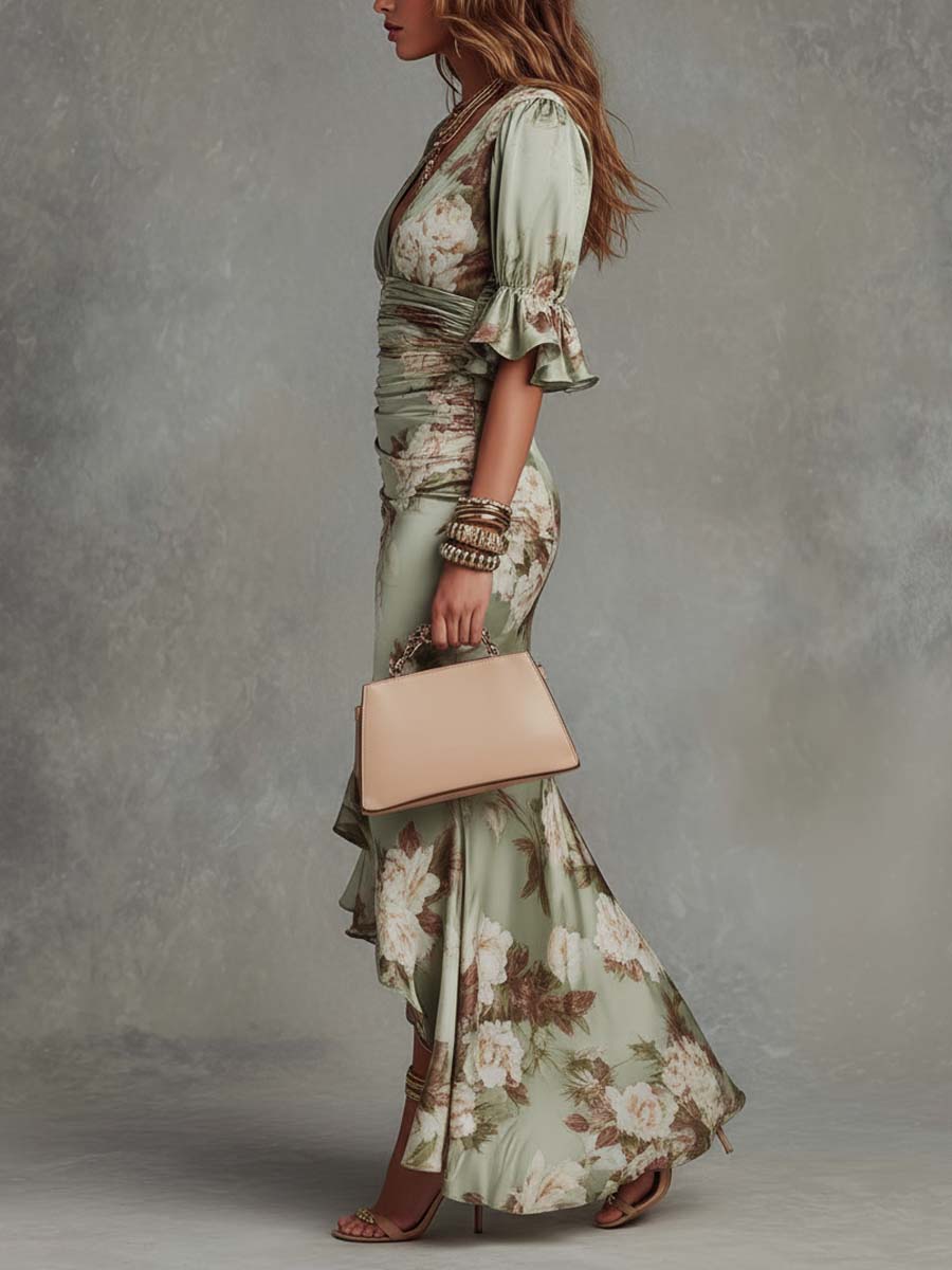 Anastasia - Luxury Asymmetrical Satin Dress