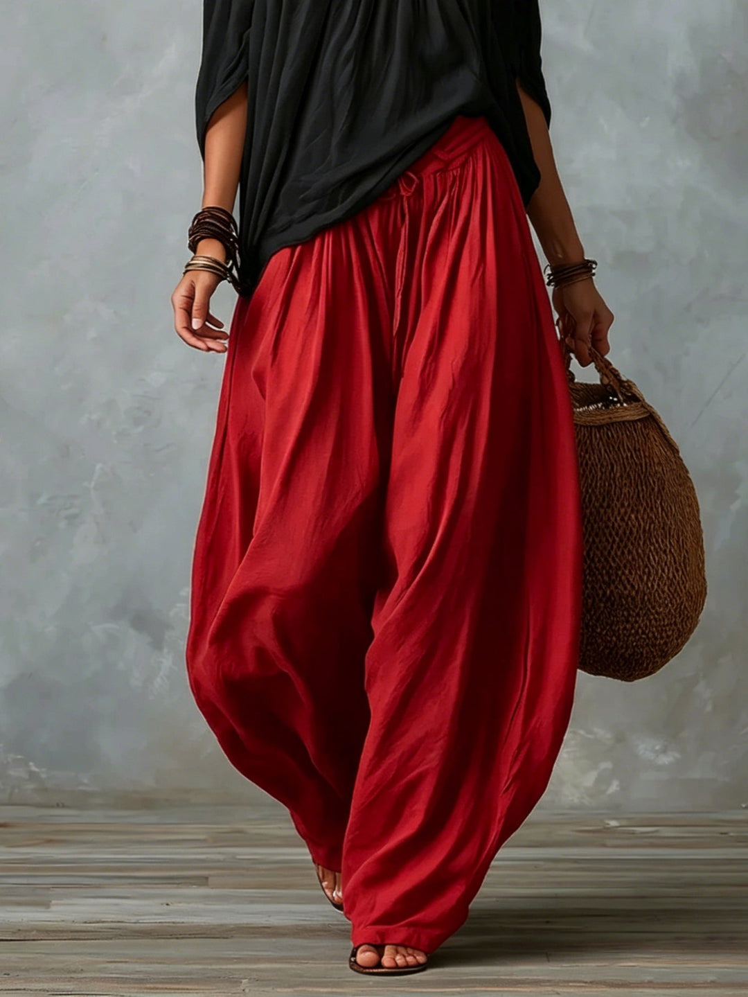 Off-the-Shoulder Top and Lantern Trousers